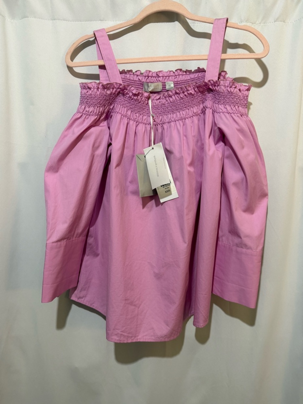 Carlisle New York Off-Shoulder Smocked Blouse - Hyacinth - Size 10 - NWT